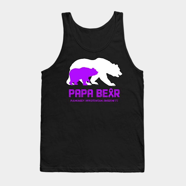 Papa Bear Pulmonary Hypertension Awareness Papa Bear Support Pulmonary Hypertension Gifts Tank Top by ThePassion99